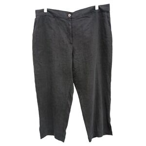 Citron Capri Pants Womens‎ Large Dark Gray Silk Blend Cropped Straight Timeless